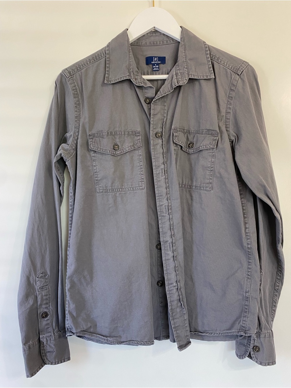 George Gray Long-Sleeve Button-Front Casual Shirt